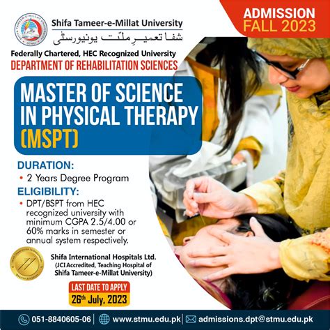 Master of Science in Physical Therapy.